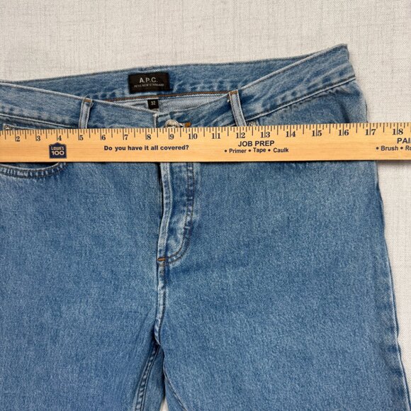 A.P.C. Petit New Standard Jeans Blue Light Wash Cotton Denim Button Fly Size 32 - Picture 6 of 11